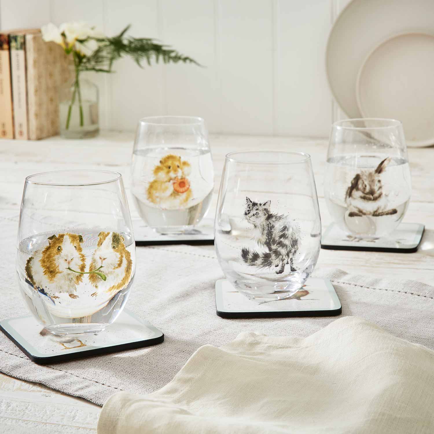 Wrendale Designs Set of 4 Animal Tumblers image number null